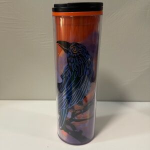NWT Starbucks Halloween Campfire Raven Travel Mug Coffee Spooky Orange Purple 16
